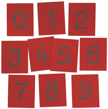 Sandpaper numbers on wood
