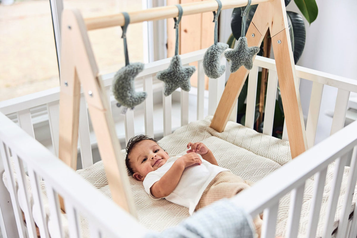 Wooden baby gym Moon ash green