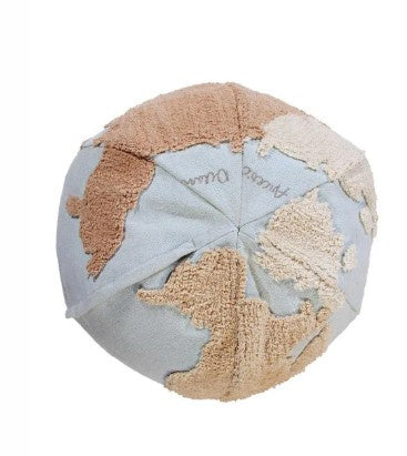 Wereldbol poef, handgemaakt en wasbaar