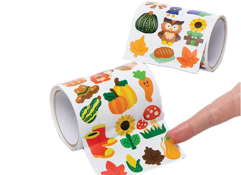Stickers autumn, woodland, 600 stickers on a roll
