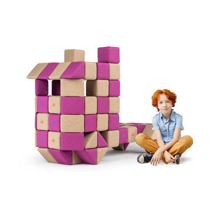 Jolly Heap Educational Set, 100 Magnetic Blocks (2 shapes)