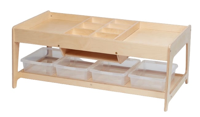 # Discovery table with 4 transparent bins