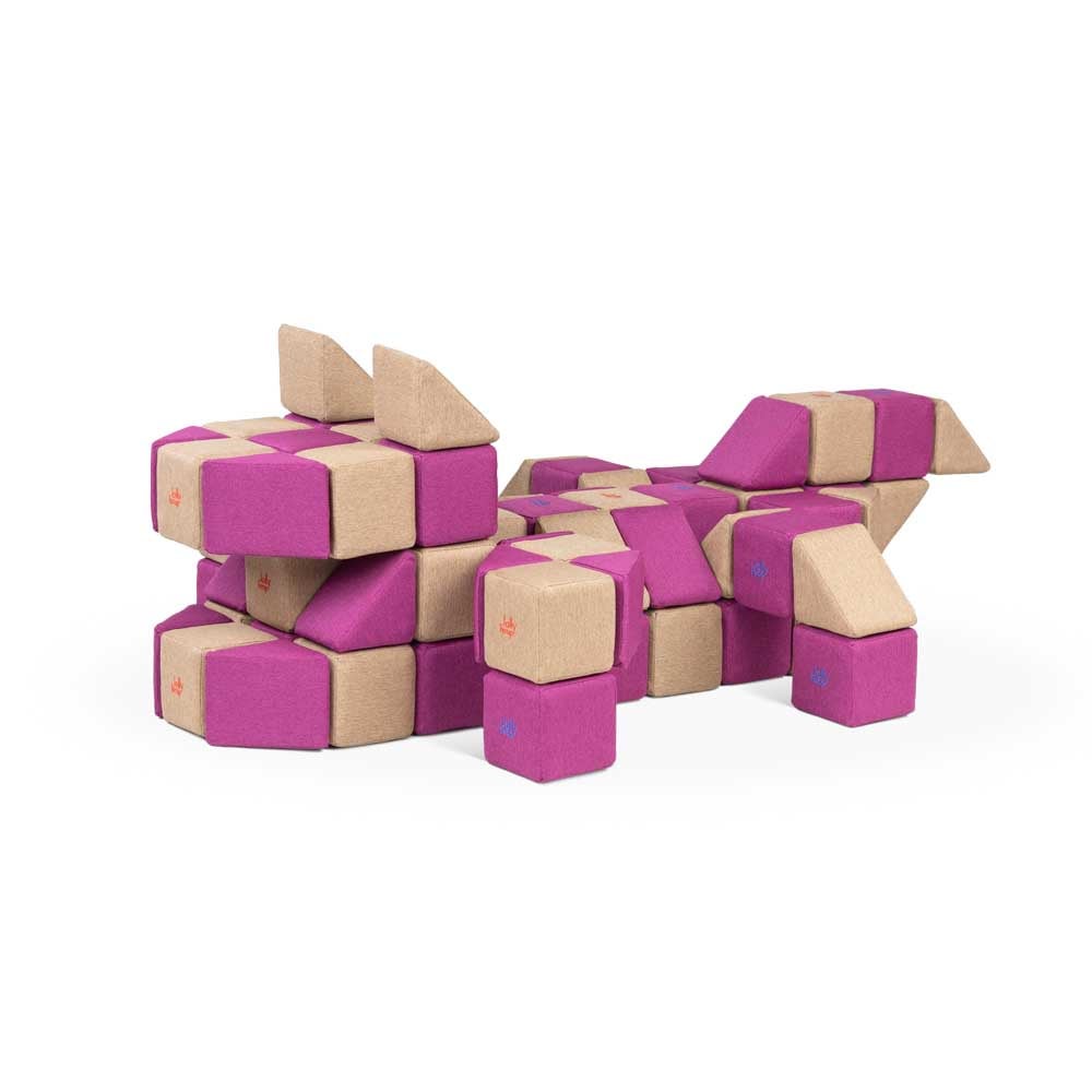 Jolly Heap Educational Set, 100 Magnetic Blocks (2 shapes)