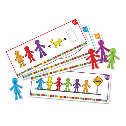 Colorful people family task cards