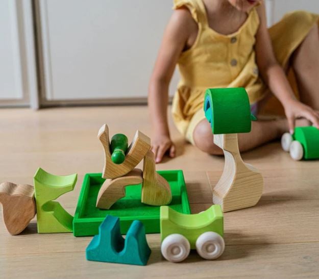 Grimm's Squirrel Puzzle Building Game Green Tones