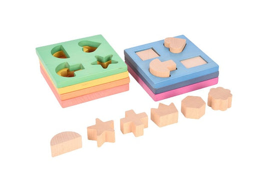 Tickit wooden shape stacker - rainbow