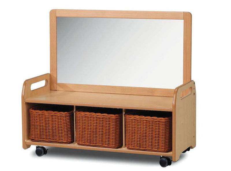 Mobile storage with mirror and baskets