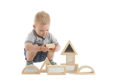 Tickit houten spiegelblokken, set van 8