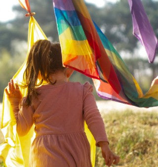 Playcycle Rainbow Play Scarves, 7-Piece Set, 65 cm