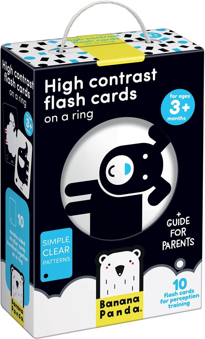 Banana Panda High Contrast Flashcards on a Ring 3m+