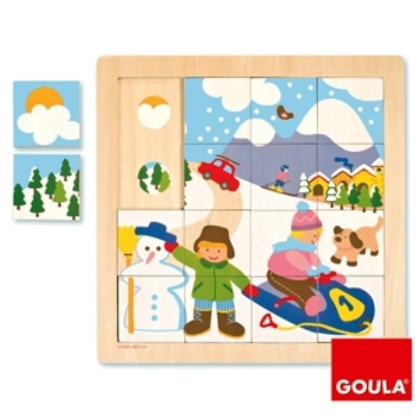 Puzzle part - whole - Winter, 16-piece