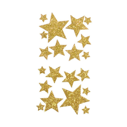 Foam Glitter Star Stickers Gold and Silver