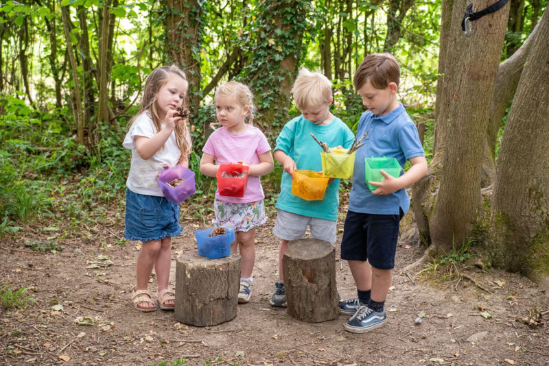 Tickit doorschijnende gekleurde opbergpotjes, 6 stuks