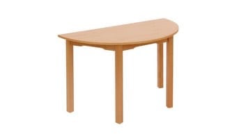 Wooden semicircular table 120 x 60 cm