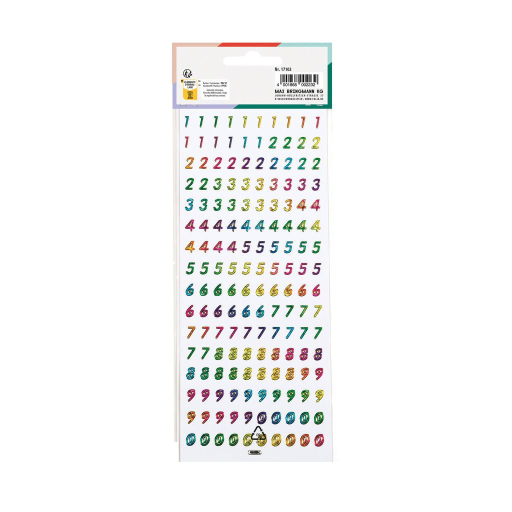 Holografische stickers letters en getallen