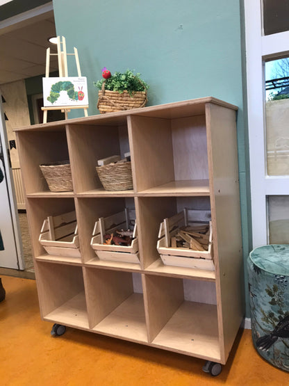 Mobile compartment cabinet with 3 columns, 3-tier