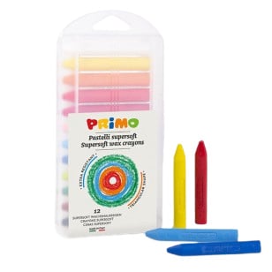 Primo Supersoft Triangular Crayons, set of 12 assorted.
