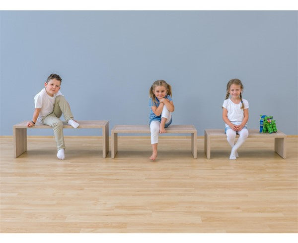# EduCasa rectangular benches oak decor, set of 3