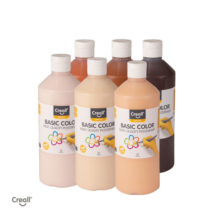 Creall Basic Color Huidskleuren, 6x 500 ml