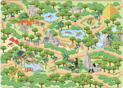 Velvet soft play mat The Jungle (130 x 180 cm)