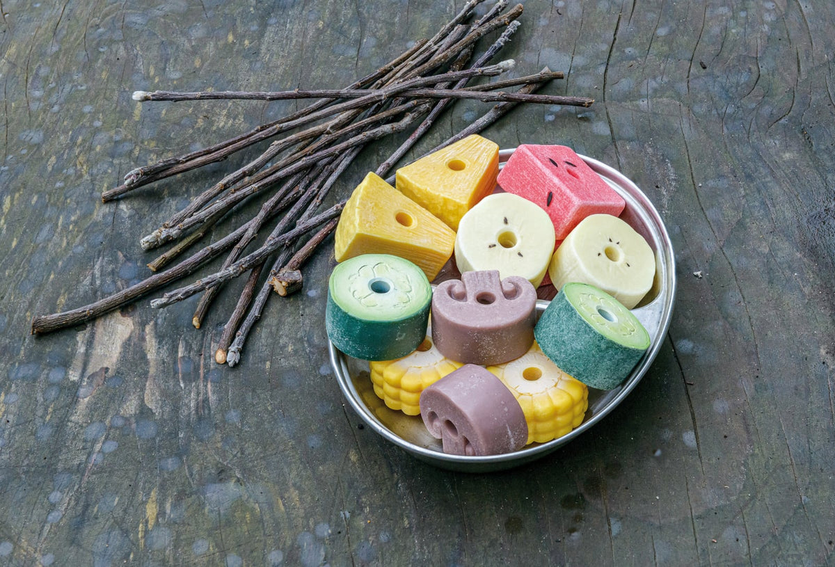 Sensory Play Stones, Kebab Skewering
