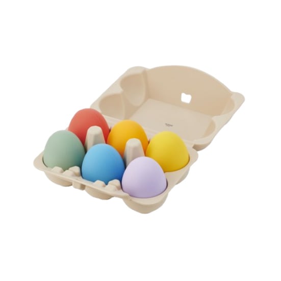 Silisoft eieren, regenboog, 6 stuks