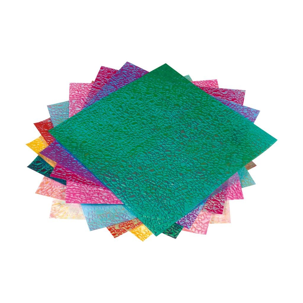 Vouwbladen iriserend met edelwerkende 'Kristalprint' 14 x 14 cm, 50 vel