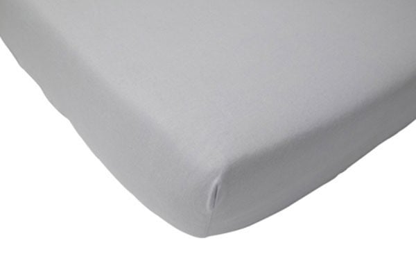Fitted sheet cotton 120x60 cm, light grey