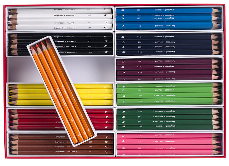 Triangular thick Bruynzeel colouring pencils