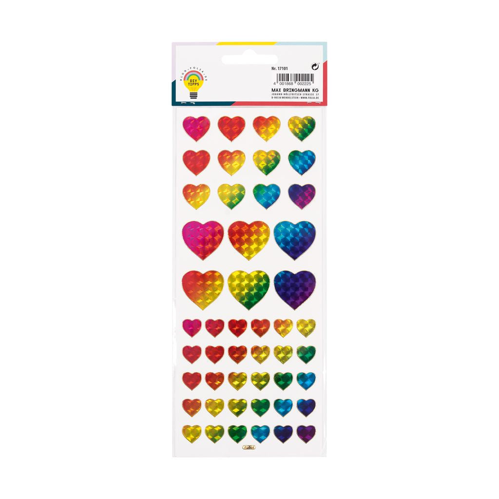 Holografische stickers Hartjes