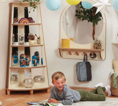 Corner cabinet with mirrors