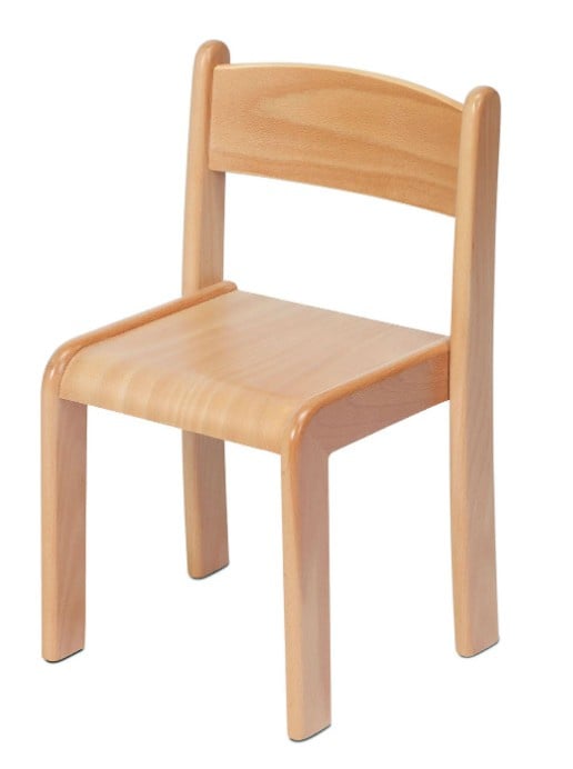 Beech stackable chairs - set of 4