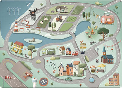 Velvety soft playmat Roadtrip (130 x 180 cm)