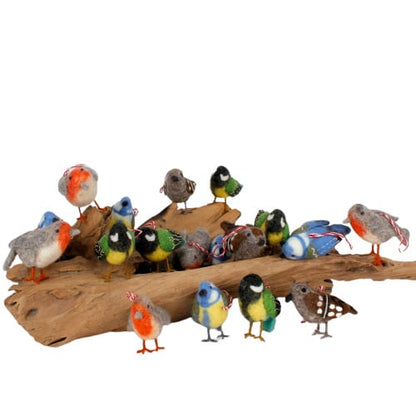 Set of 20 felt garden birds Fairtrade