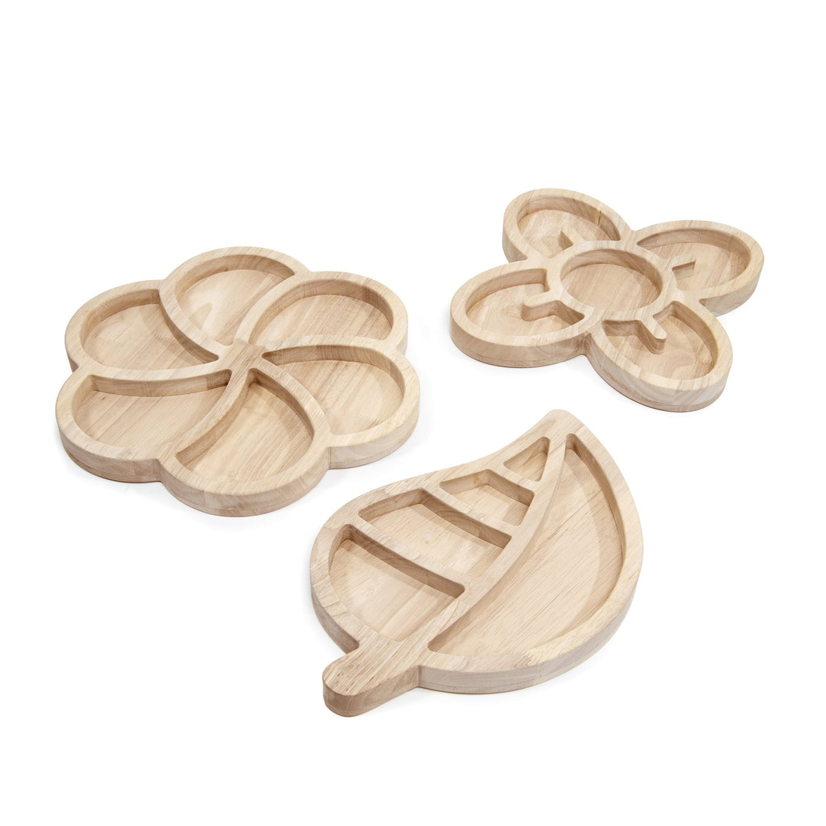 Guidecraft Loose Parts Organic Wood Sorting Trays, Set of 3
