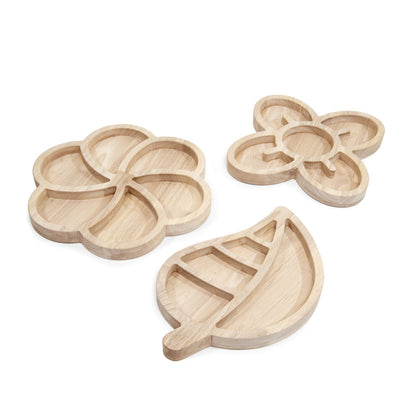 Guidecraft Loose Parts Organic Wood Sorting Trays, Set of 3