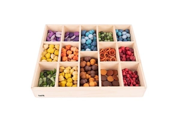 Tickit Wooden Sorting Tray Loose Parts 14 Compartments