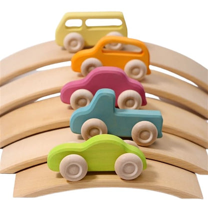Grimms houten Slimline auto’s, 5 stuks