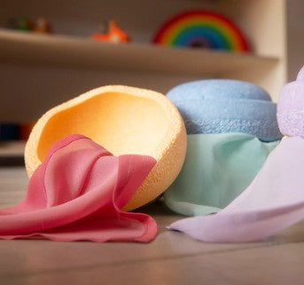 Playcycle play cloths pastel, 7-piece set, 30 cm