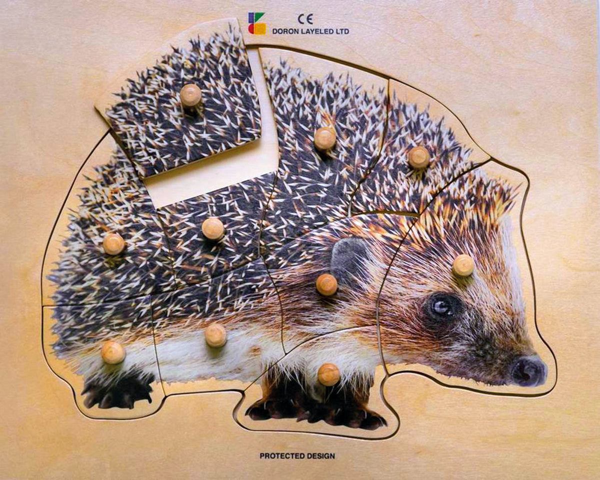 Houten puzzel, realistische egel