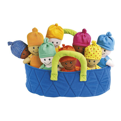 Sensorische tastpoppetjes, 9-delig in mand