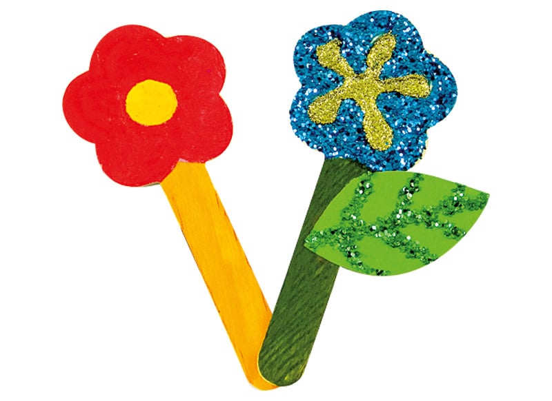 Houten bloemsteker, set van 10