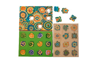 Set van 3 houten puzzels, 4 thema's