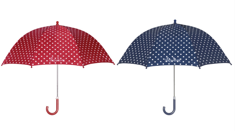 Children's umbrella with white polka dots
