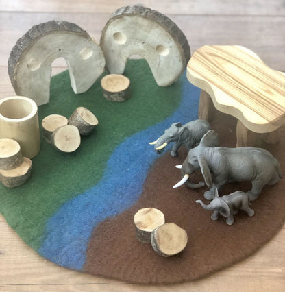 Vilten decor/thema matten - set van 3