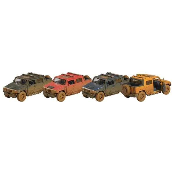 Set van 4 stalen terreinwagens/hummers