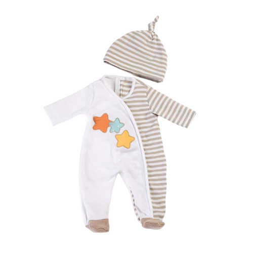 Pyjamapakje met muts, 40 cm, poppenkleding