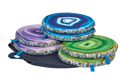 Minerale schijven kussenset, set van 6