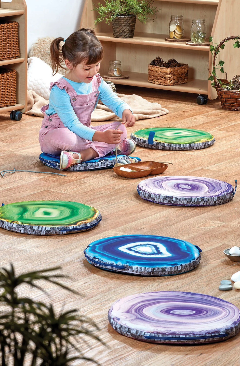 Minerale schijven kussenset, set van 6