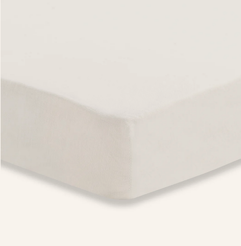 Fitted sheet cotton 120x60 cm, White
